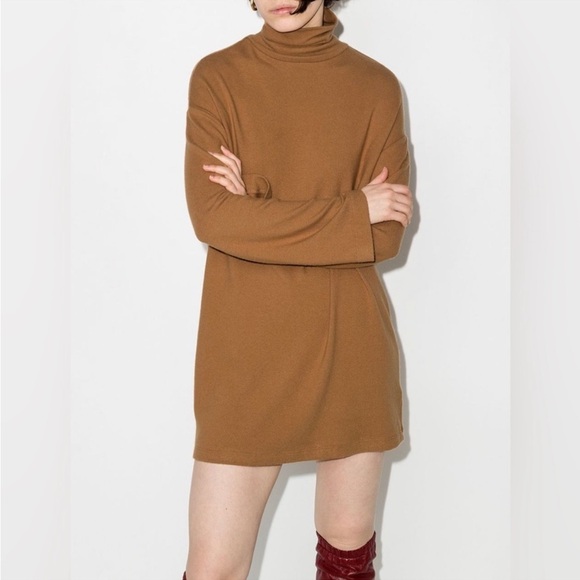 Reformation Aspen Turtleneck Sweater Dress Butterscotch Brown Size Small Fall - Picture 1 of 12